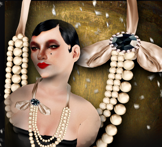 P.C; Long Beaded Bow Necklace