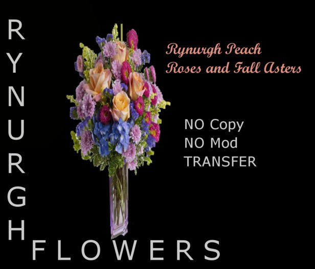 RYNURGH Peach Roses and Fall Asters