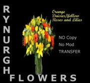 RYNURGH  Orange Daisies,  Yellow Roses and Lilies