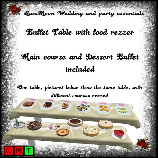 HuniMoon Buffet Table with food rezzer