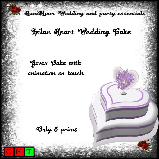 Lilac Heart Wedding Cake