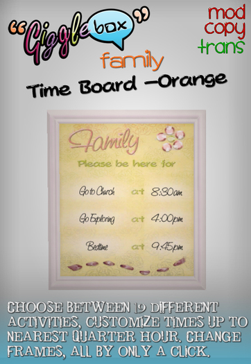 -G[b]R- Family Time Board ~Orange