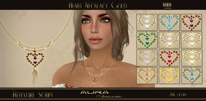 ***Aura***Heart Necklace Gold