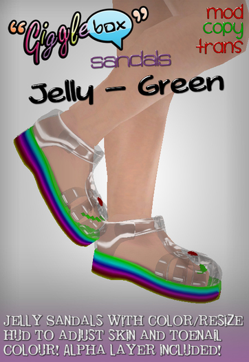 -G[b]R- Jelly Sandals ~Green