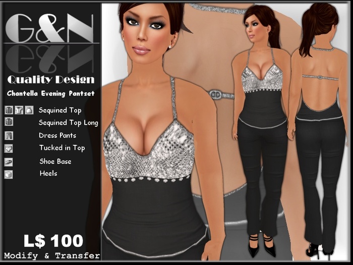 G&N Quality Design Chantella Evening Pantset (Copy Version)