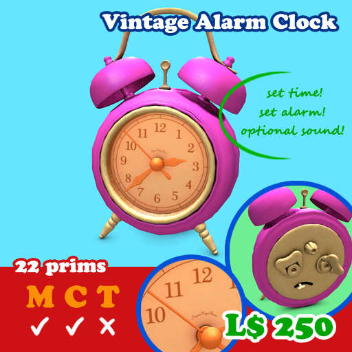 [AMH] Vintage Alarm Clock - pink