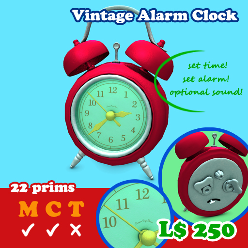 [AMH] Vintage Alarm Clock - red