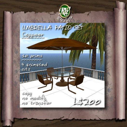 Umbrella Patio Set - Copper (boxed)