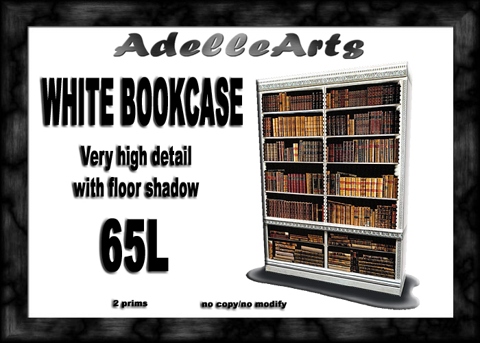 AdelleArts White Bookcase