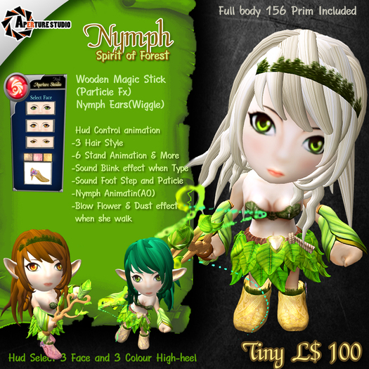 Tiny Nymph Spirit of Forest @P(Wooden Magic stick)
