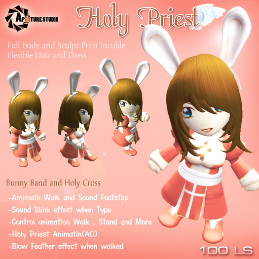 Tiny Holy Priest -Blond Hair and Bunny Band(for Lady) little angle