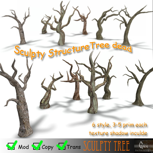 -=((Guu))=- Sculpty Tree Dead Set1 Full Perms  [BOXED] SCULPT MAP FULL PERMS