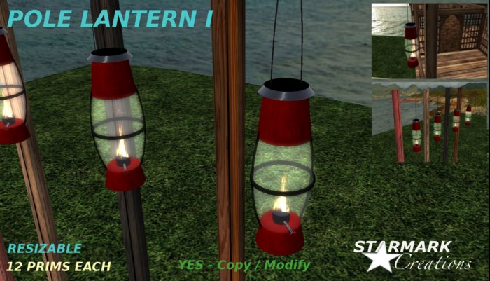 Red Pole Lanterns from STARMARK CREATIONS -- promo price --