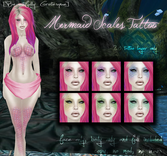 [Beautifully Grotesque] Mermaid Scales Tattoo Ocean