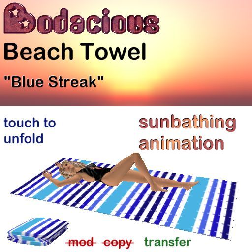 BOdacious Beach Towel - Blue Streak (boxed)