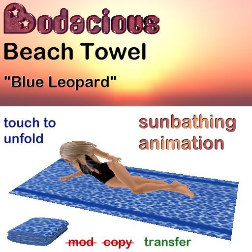 BOdacious Beach Towel - Blue Leopard (boxed)