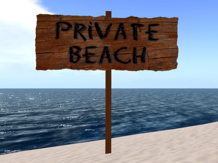 Private Beach Sign - Old Wood