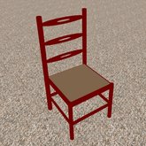 High Back Wooden Chair (Red)