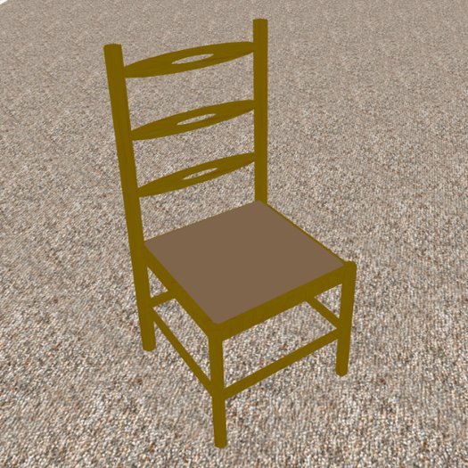 High Back Wooden Chair (Yellow) 