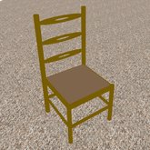 High Back Wooden Chair (Yellow) 
