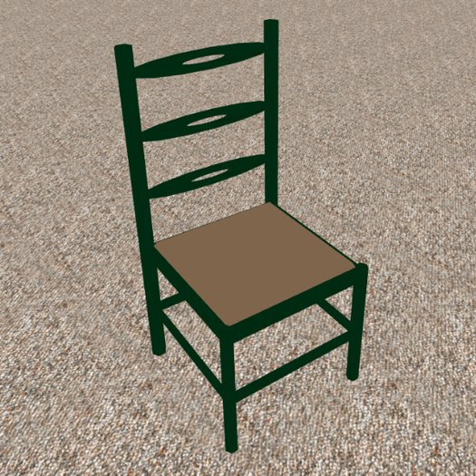High Back Wooden Chair (Green)