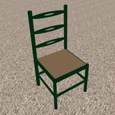 High Back Wooden Chair (Green)