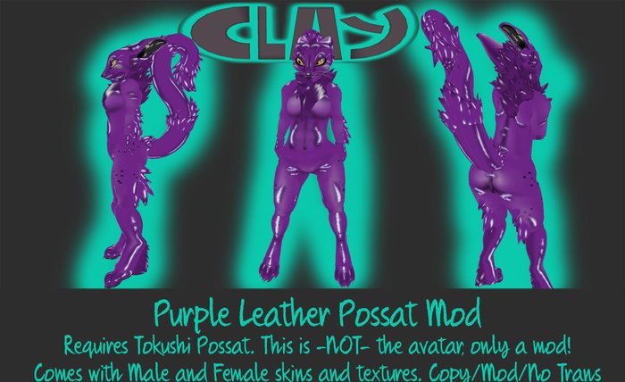 -CLAY- Purple Leather Possat