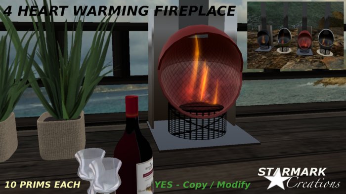  SUPER SAVER!!! 4 heart warming fireplace from STARMARK CREATIONS -- promo price --