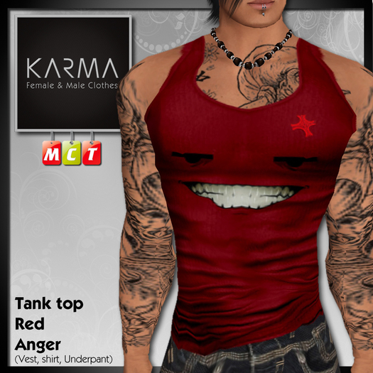 Karma - Tank Top Red "ANGER" 