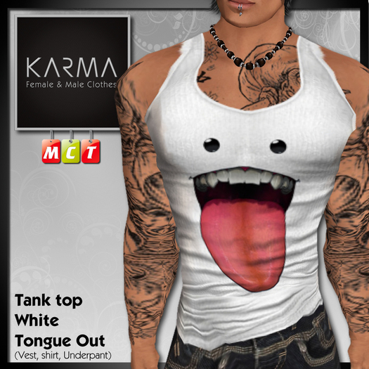 Karma - Tank Top White TONGUE Out