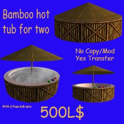 Bamboo Hot Tub (With 2 Poses)