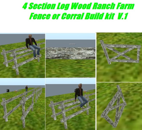 Log Wood Ranch Farm Fence & Gate Corral Build Kit V1 (boxed)