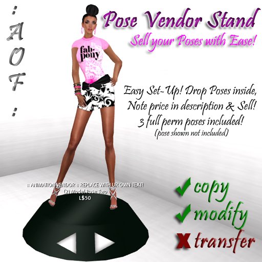 POSE ANIMATION VENDOR :: With FREE Full Perm Poses! :: SELL POSES EASY!