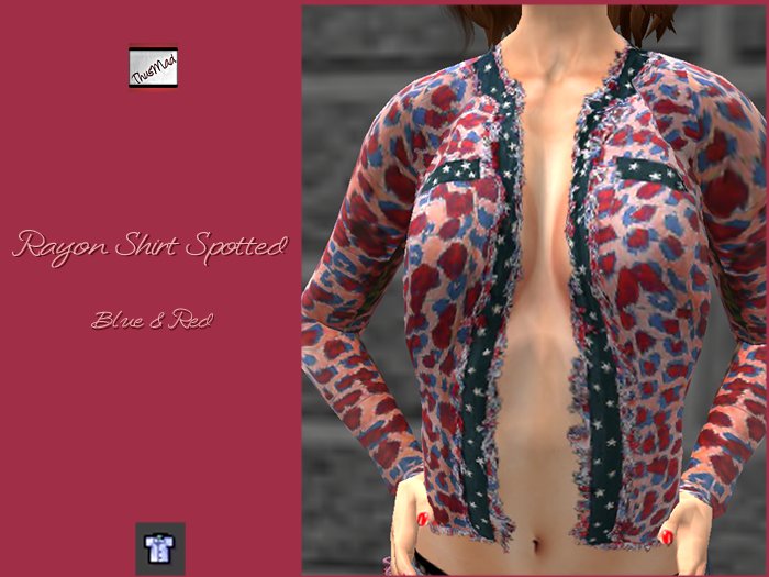 ThusMad:: Rayon Shirt Spotted Blue Red