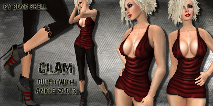 :::Bomb Shell::: Glam Mini Dress in Red