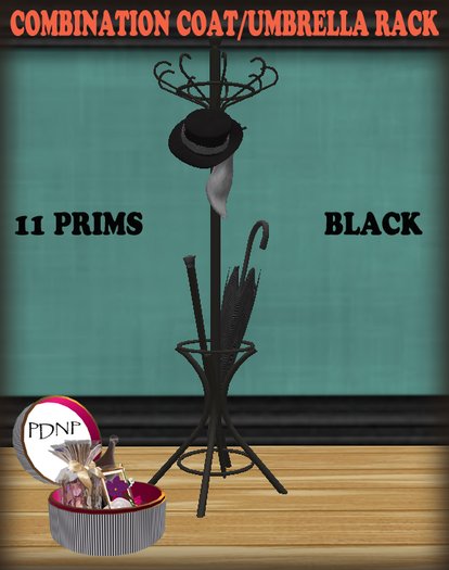 PDN: COMBO COAT/UMBRELLA RACK BLACK BX