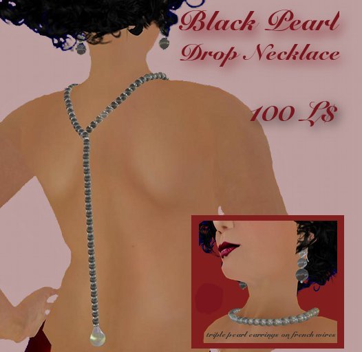 Black Pearl Back-Drop Necklace