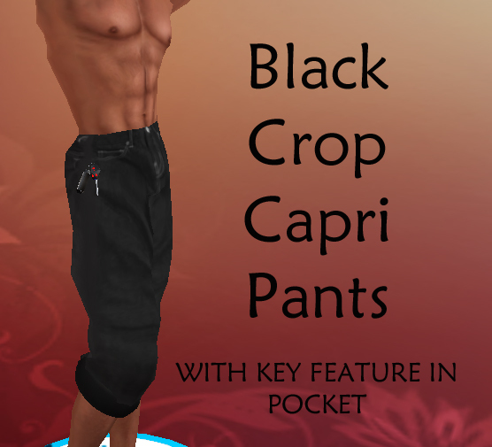Men's Black Capri Pants