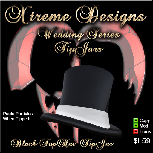 Black Top Hat TipJar - Wedding Series