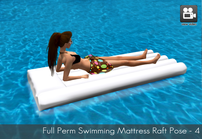 Full Perm Swimming Mattress Raft Pose / Beach animation -4