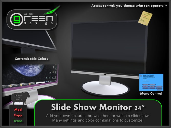 ●GD● Slide Show Monitor 24" [Multi Color, Slideshow, Static] Many customizable options Screen