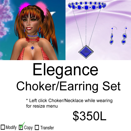 Sapphire Elegance - Choker/Earring Set - Boxed