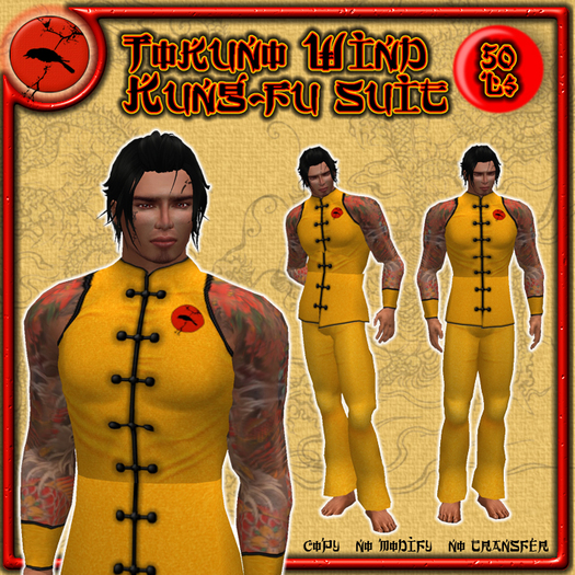 >>Tokuno Wind<< Kung-Fu Suit Men - Yellow