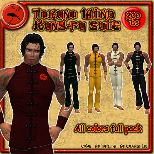 >>Tokuno Wind<< Kung-Fu Suit Men - All Colors Full Pack