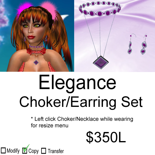 Amethyst Elegance - Choker/Earring Set - Boxed