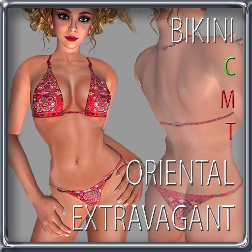 EXTRAVAGANT oriental bikini red