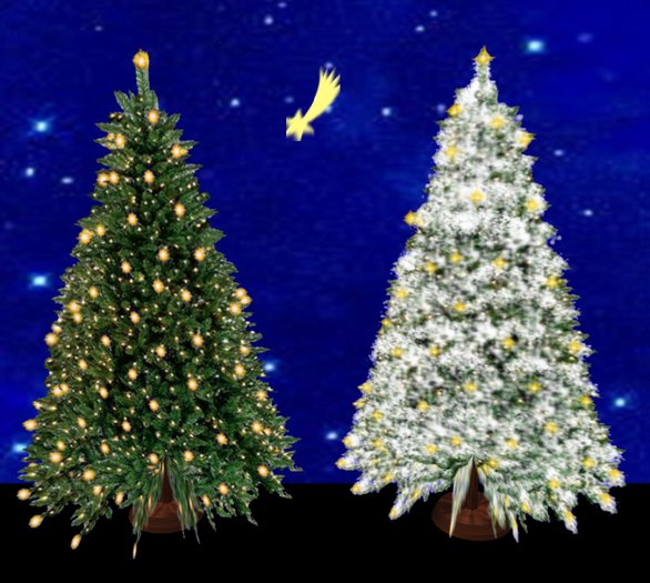 !!! NEW !!! Christmas Tree COPY Yellow resize to 64m, 2 colours 