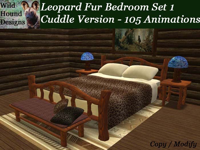 [WHD] -- Leopard Fur Cuddle Bedroom - Set 1 - 105 animations - 55 poses (Copy/Modify) 