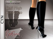 Bootgasm Cyn Metallic Calf High Boots Black