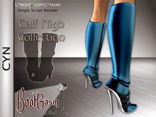 Bootgasm Cyn Metallic Calf High Boots Blue
